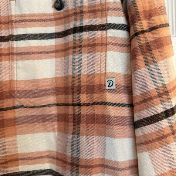 Duck Camp Flannel Shirt Mens 2XL Brown Plaid Button Up Hiking Camping Fishing - Picture 3 of 12